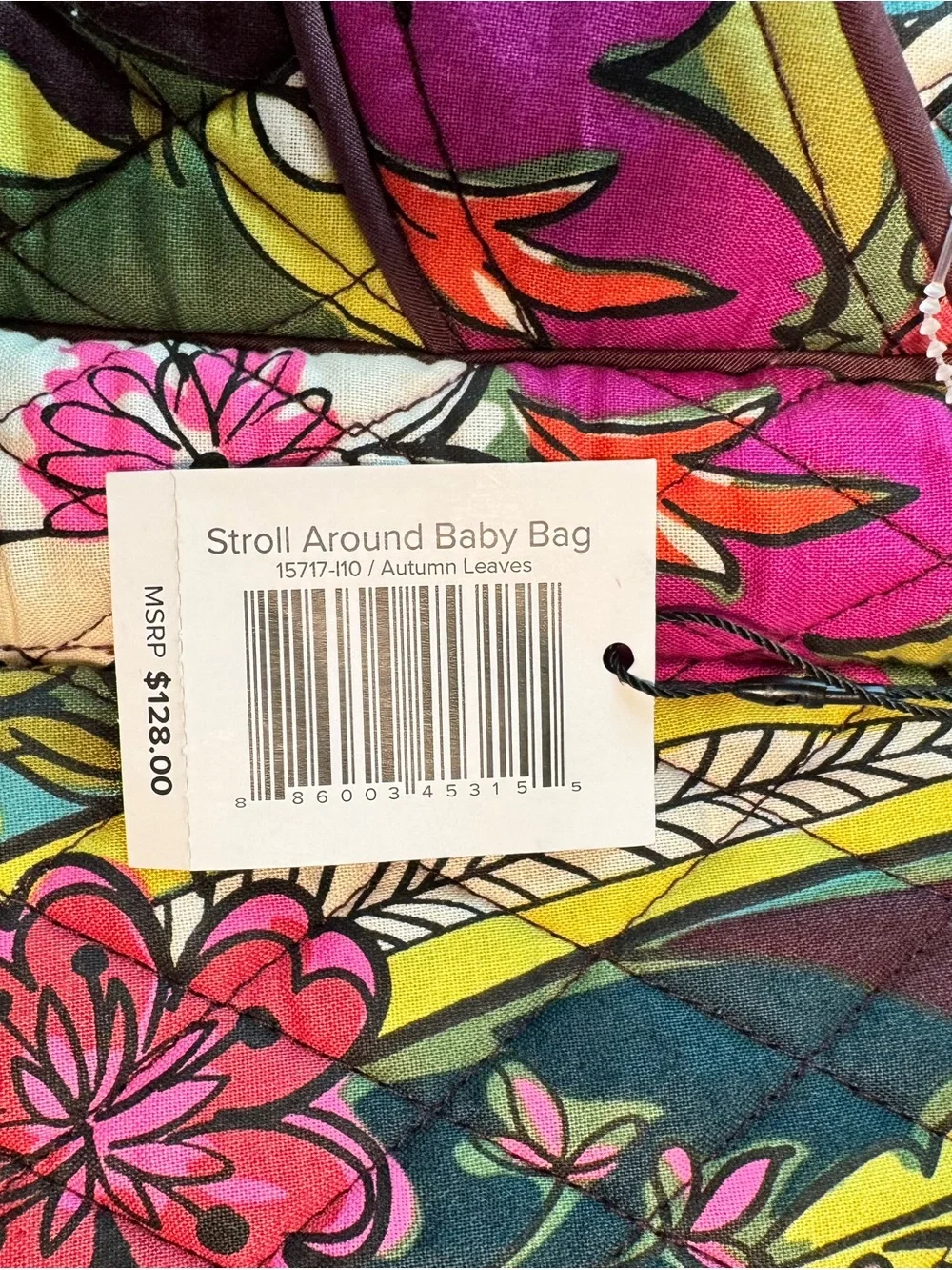 New Vera Bradley Quilted Paisley Floral Baby Bag in Plum, Pink, Teal, Yellow